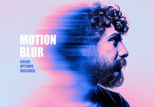 Motion Blur Horizontal Effect Mockup