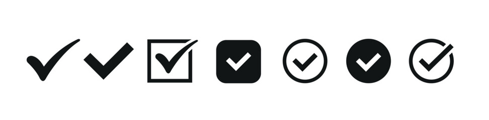 Check mark icon symbols vector set. symbol for web site Computer.