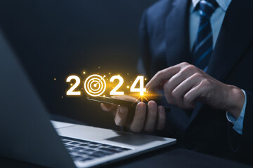 Implementation of the 2024 goal plan, business planning ideas and strategies. financial market...
