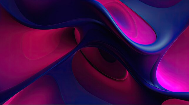 Blue and pink backgrund with abstract shapes -  - Generative ai
