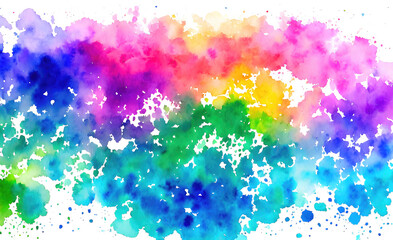 Abstract colorful background, watercolor paint splashes isolated on white background illustration. Generative Ai.