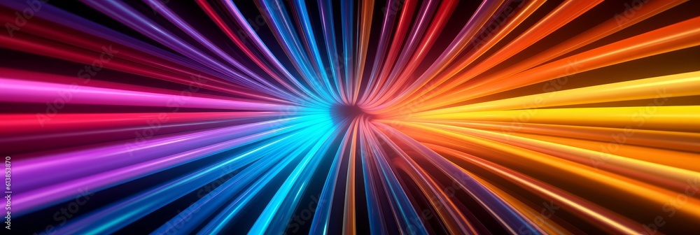 Poster abstract backgrounds with colorful spectrum. modern wallpaper with neon rays and glowing lines. gene