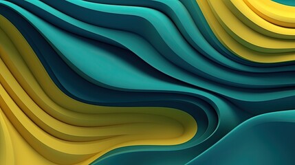 Abstract wavy background, layered texture with overlapping thick waves, psychic and dreamy backdrop, multicolored graphic for wallpaper or print materials, wide design - Generative Ai