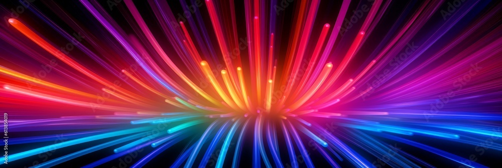 Poster abstract backgrounds with colorful spectrum. modern wallpaper with neon rays and glowing lines. gene