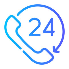 24 hours service gradient icon