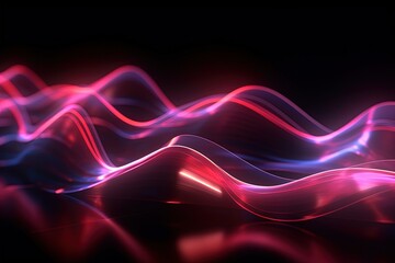 abstract futuristic background with pink blue glowing neon moving high speed wave lines and bokeh lights. Data transfer concept Fantastic wallpaper, Ai Generative