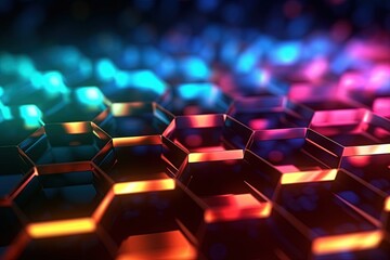 Fototapeta premium abstract futuristic background with pink blue glowing neon moving high speed wave lines and bokeh lights. Data transfer concept Fantastic wallpaper, Ai Generative