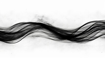 Abstract ink black strokes. Generative AI