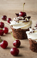 homemade chocolate cupcake.
