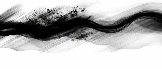 Abstract ink black strokes. Generative AI