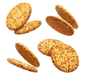 Delicious oatmeal cookies set, cut out