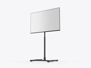 Obraz premium Trade show floor standing Information monitor TV. 3d illustration.