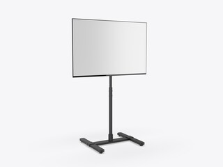 Obraz premium Trade show floor standing Information monitor TV. 3d illustration.