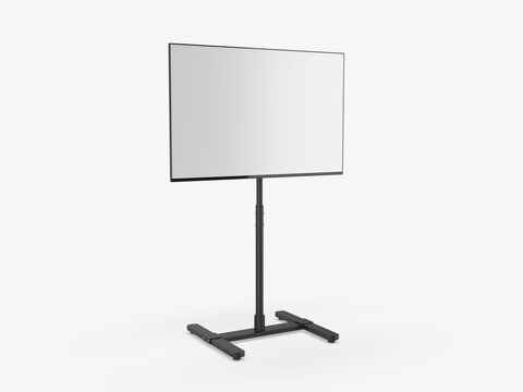 Trade show floor standing Information monitor  TV. 3d illustration.