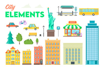 City elements illustration