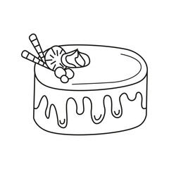 Vector illustration of cake in doodle style