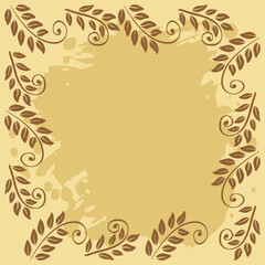 Doodle drawing floral frame background 