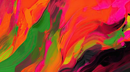 Bright and vivid color abstract background with red and green accent - Generative ai
