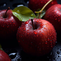 ripe apples soaked in water