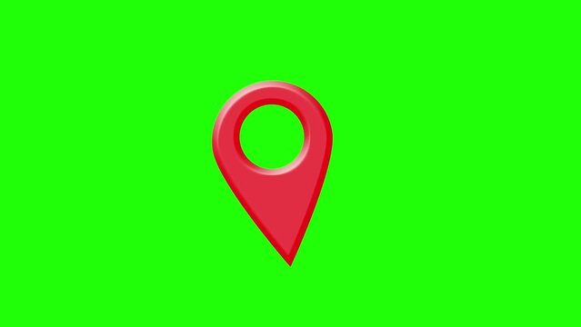 animated location icon red and white map green screen directions