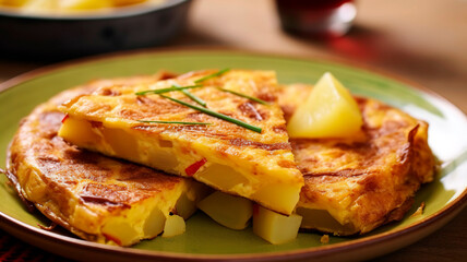 Spanish potato omelette.