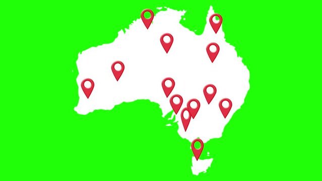 maps location australia and australia capital map location Sydney Melbourne Brisbane Perth Adelaide Hobart Darwin animated greenscreen