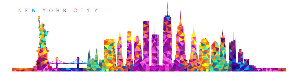 Silhouette of New York city skyline abstract vector art design. © tatoman