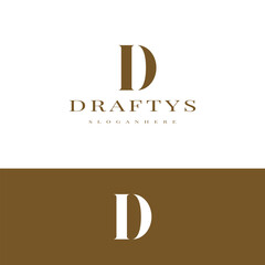 elegant simple minimal luxury serif font alphabet letter D logo design