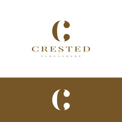 elegant simple minimal luxury serif font alphabet letter C logo design