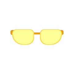 sunglasses icon yellow in flat style. Vector illustration