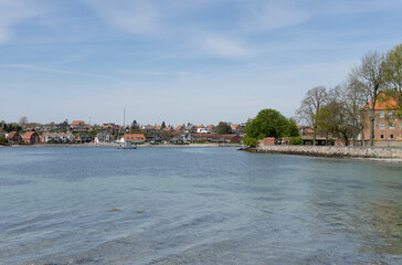 Fototapeta na wymiar View of Sondersborg in Denmark from the water