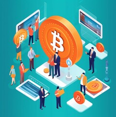 social network concept illustration bitcoin
