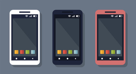 Smartphone. Cartoon smartphone. Flat design. Vector clipart.	