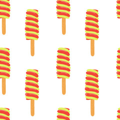 Seamless pattern of popsicle ice cream.