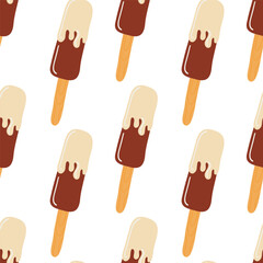 Seamless pattern of popsicle ice cream.