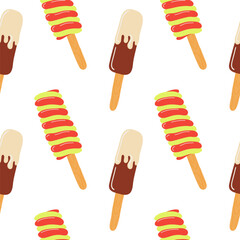 Seamless pattern of popsicle ice cream.