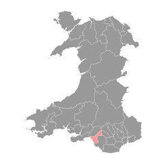 District of Port Talbot map, district of Wales. Vector illustration.