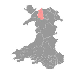 District of Aberconwy map, district of Wales. Vector illustration.