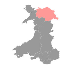 Obraz premium Clwyd county, Wales. Vector illustration.