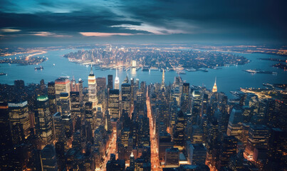 Night city panorama