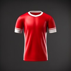 Red and white Football shirt jersey mock up concept