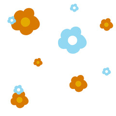 set of orange flowers