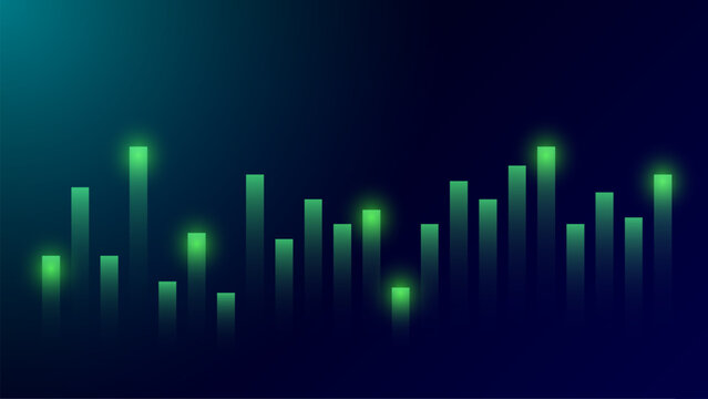Colorful Stock Market Trading Background With Glowing Light. Wallpaper. Finance Banner. Graph. Vector Illustration