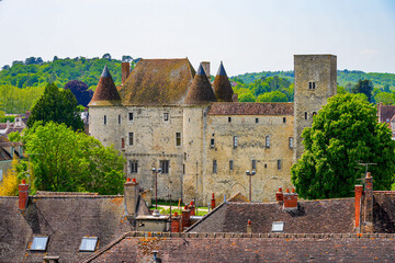 Medieval castle of Nemours in the town of the same name in the Loing valley south of Fontainebleau...