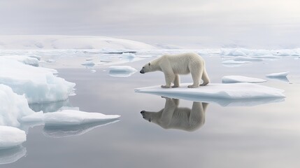 Obraz na płótnie Canvas a polar bear is standing on an ice floese. generative ai