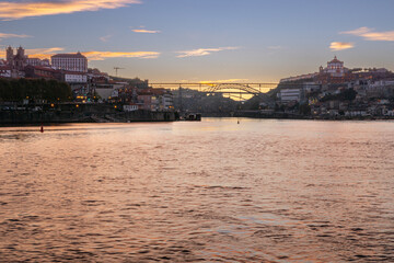 Naklejka premium Riverbank of the Douro River in Porto