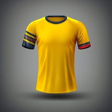 Yellow And Green Football Shirt Jersey Mock Up Concept