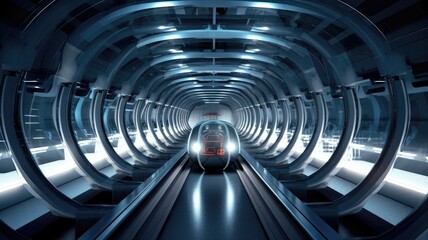 Hyperloop transportation systems whisk passengers through vacuum sealed tubes at incredible speeds, revolutionizing travel. Generative AI