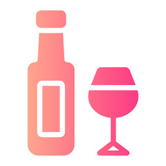 wine bottle gradient icon