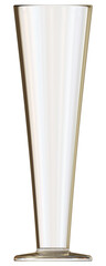 3d illustration of a transparent pilsner glass isolated. Front view.